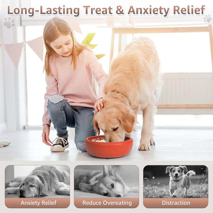 Dog Lick Bowl, ZOURYNUA Non-Slip Slow Feeder Dog Bowls, Enrichment Licking Mat for Distraction, Anxiety Relief Treat Dispenser Freezer, BPA Free Silicone & Dishwasher Safe (Pink, Small)