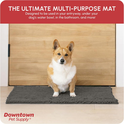 My Doggy Place Dog Mud Mat, 36"x26" Ash – Thick Microfiber Entry Rug for Snow, Mud & Salt – Absorbent, Quick-Dry, Washer-Safe & Non-Slip, Large