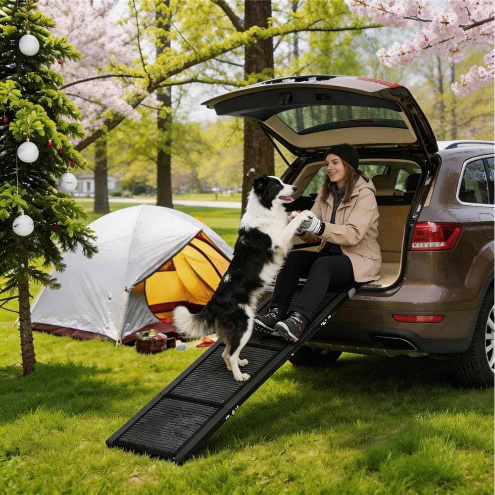 Garvee 20" Extra Wide Folding Dog Ramp for Car, 71" Long Heavy Duty Non-Slip Portable Pet Ramp, Large Dogs Up to 250 lbs, Outdoor & Indoor Use