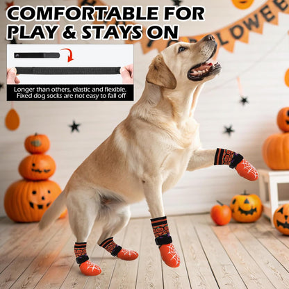 EXPAWLORER 6Pcs Anti-Slip Dog Socks to Prevent Licking Paws,Dog Shoes for Hot Pavement,Dog Booties Traction Control on Hardwood Floor,Boots & Paw Protectors, for Puppy Small Medium Large Senior Dogs