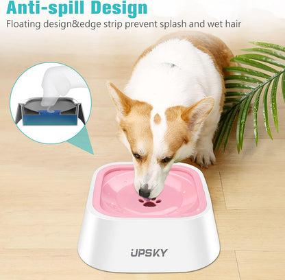 UPSKY No-Spill Pet Water Bowl, Slow Water Feeder, No-Slip Pet Water Dispenser 35oz Feeder Bowl for Dogs and Cats