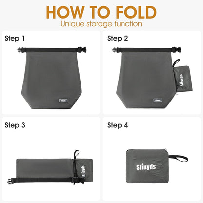 Travel Dog Food Container Pet Food Storage Bag Containers 2PCS Collapsible Travel Dog Bowls Waterproof Camping Storage Essentials Kibble Carrier 20L Easy to Clean (Black, Large)