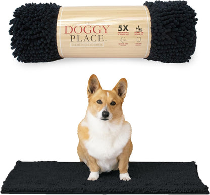 My Doggy Place Dog Mud Mat, 36"x26" Ash – Thick Microfiber Entry Rug for Snow, Mud & Salt – Absorbent, Quick-Dry, Washer-Safe & Non-Slip, Large