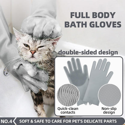 Dog Brush for Shedding,6 PCS in One Pet Slicker Hair Brush Kit Organizer Bag - Dog Cat Grooming Deshedding Undercoat Rake Brush Comb for All Small Large Dogs Cats Grey
