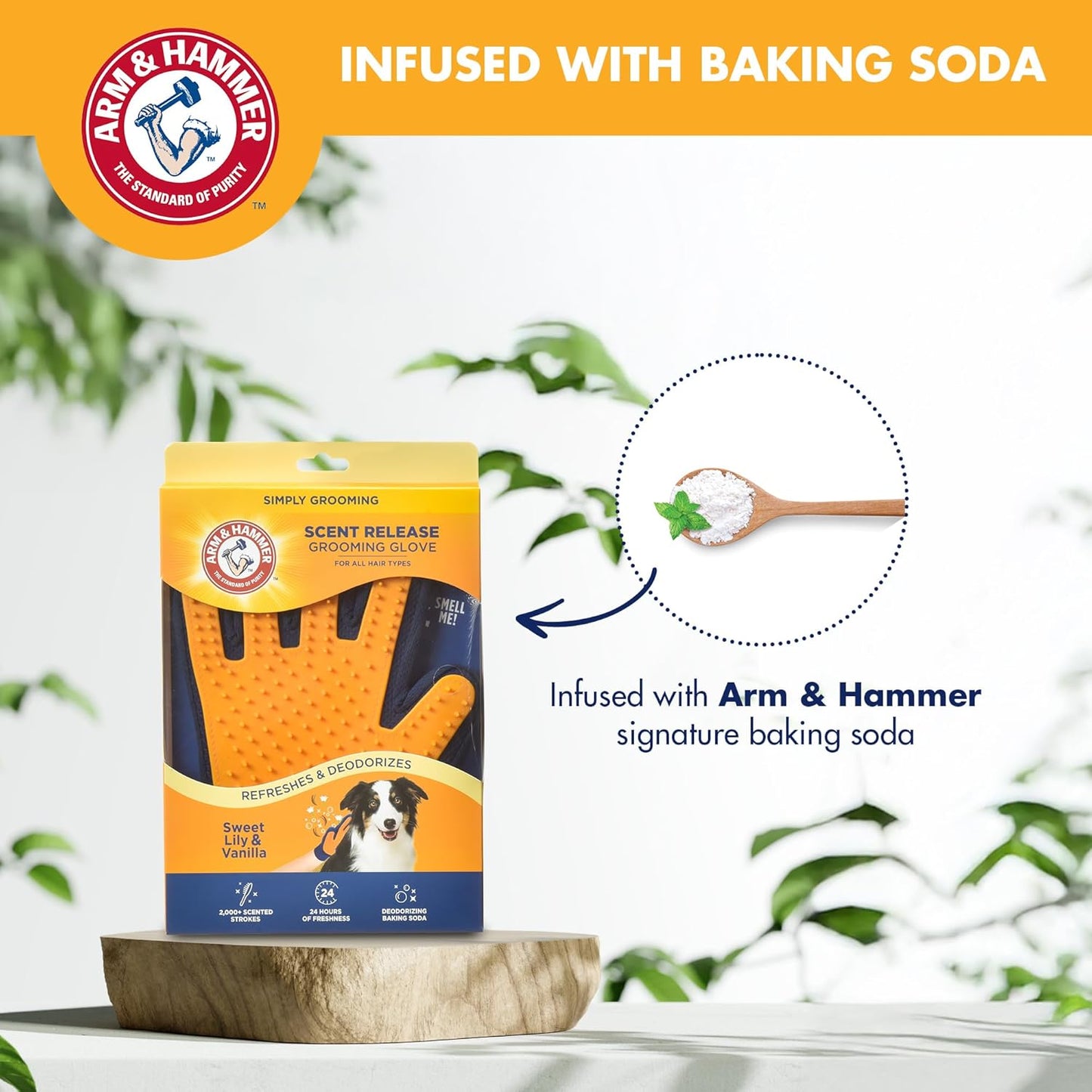 Arm & Hammer Deodorizing Dog Grooming Comb, Fragrance Transfer Technology with Baking Soda, Fine & Standard Teeth for Detangling & Flea Removal, Dematting Tool for Dogs, Sweet Apple & Rose Scent