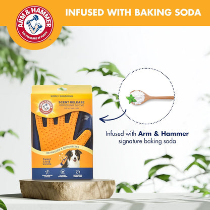 Arm & Hammer Deodorizing Dog Grooming Comb, Fragrance Transfer Technology with Baking Soda, Fine & Standard Teeth for Detangling & Flea Removal, Dematting Tool for Dogs, Sweet Apple & Rose Scent