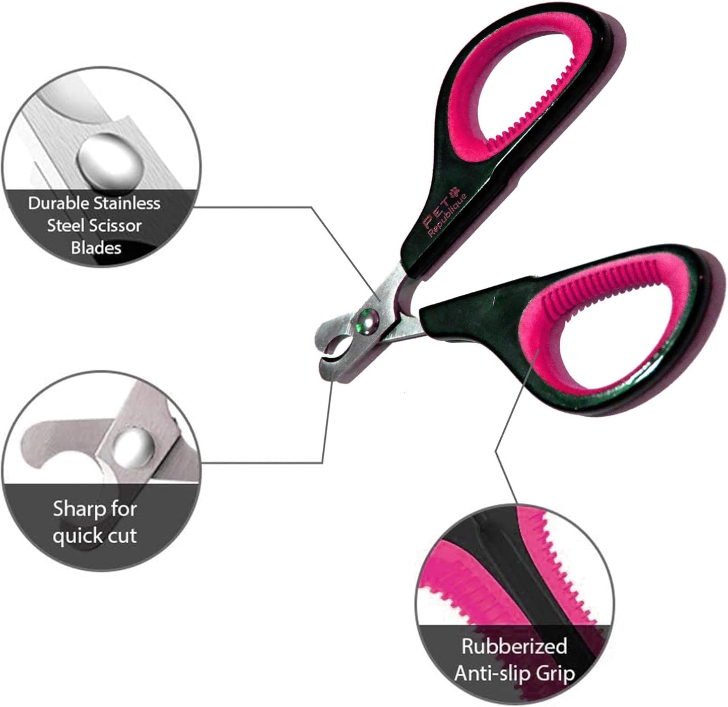 Cat Nail Clippers by Pet Republique – Professional Stainless-Steel Nail Clipper for Cats, Kittens, Hamster, Rabbits, Birds, & Small Breed Animals Claw Trimmer (Black+Yellow)