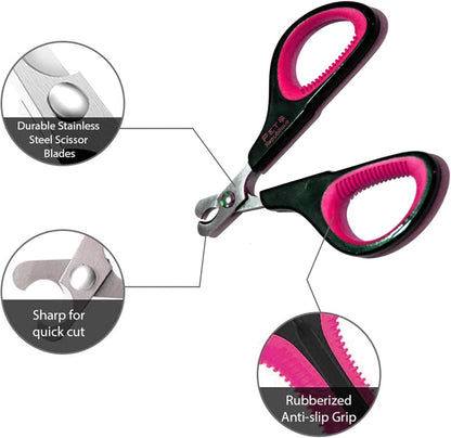 Cat Nail Clippers by Pet Republique – Professional Stainless-Steel Nail Clipper for Cats, Kittens, Hamster, Rabbits, Birds, & Small Breed Animals Claw Trimmer (Black+Yellow)