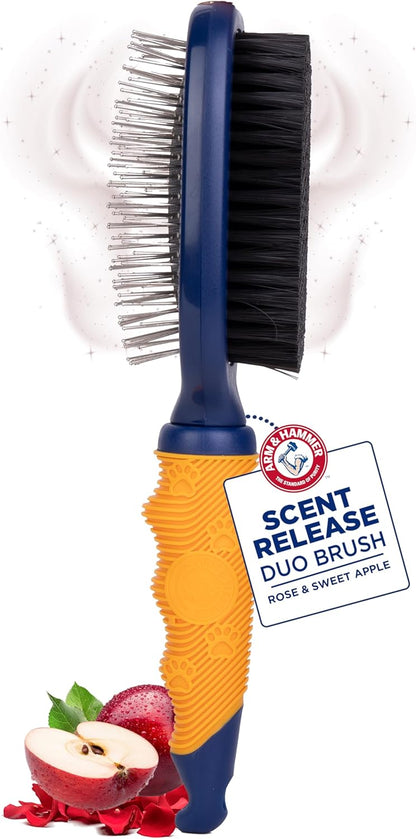 Arm & Hammer Deodorizing Dog Grooming Comb, Fragrance Transfer Technology with Baking Soda, Fine & Standard Teeth for Detangling & Flea Removal, Dematting Tool for Dogs, Sweet Apple & Rose Scent