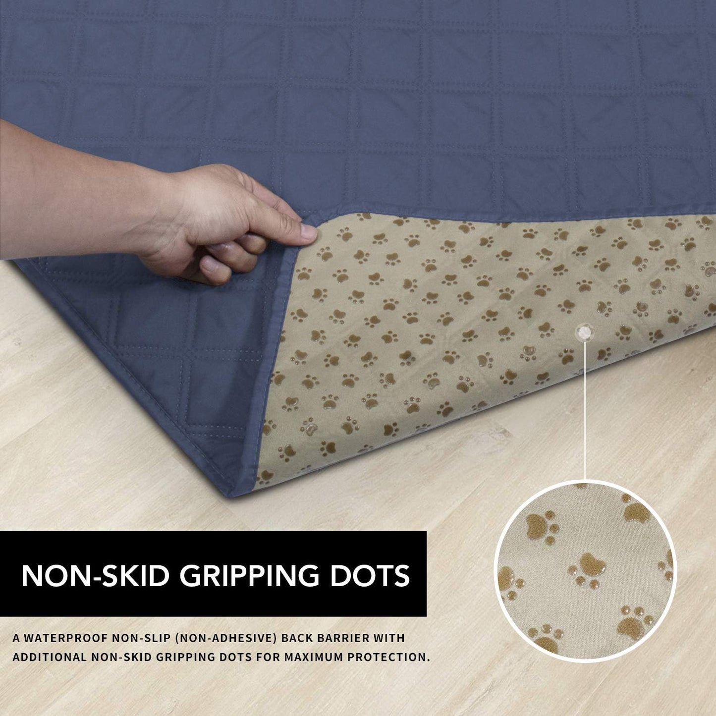 Easy-Going 100% Waterproof Dog Bed Cover, Non-Slip Pet Blanket for Furniture, Washable Couch Cover, Repleasement Sofa Cover (68x82 in,Gray)