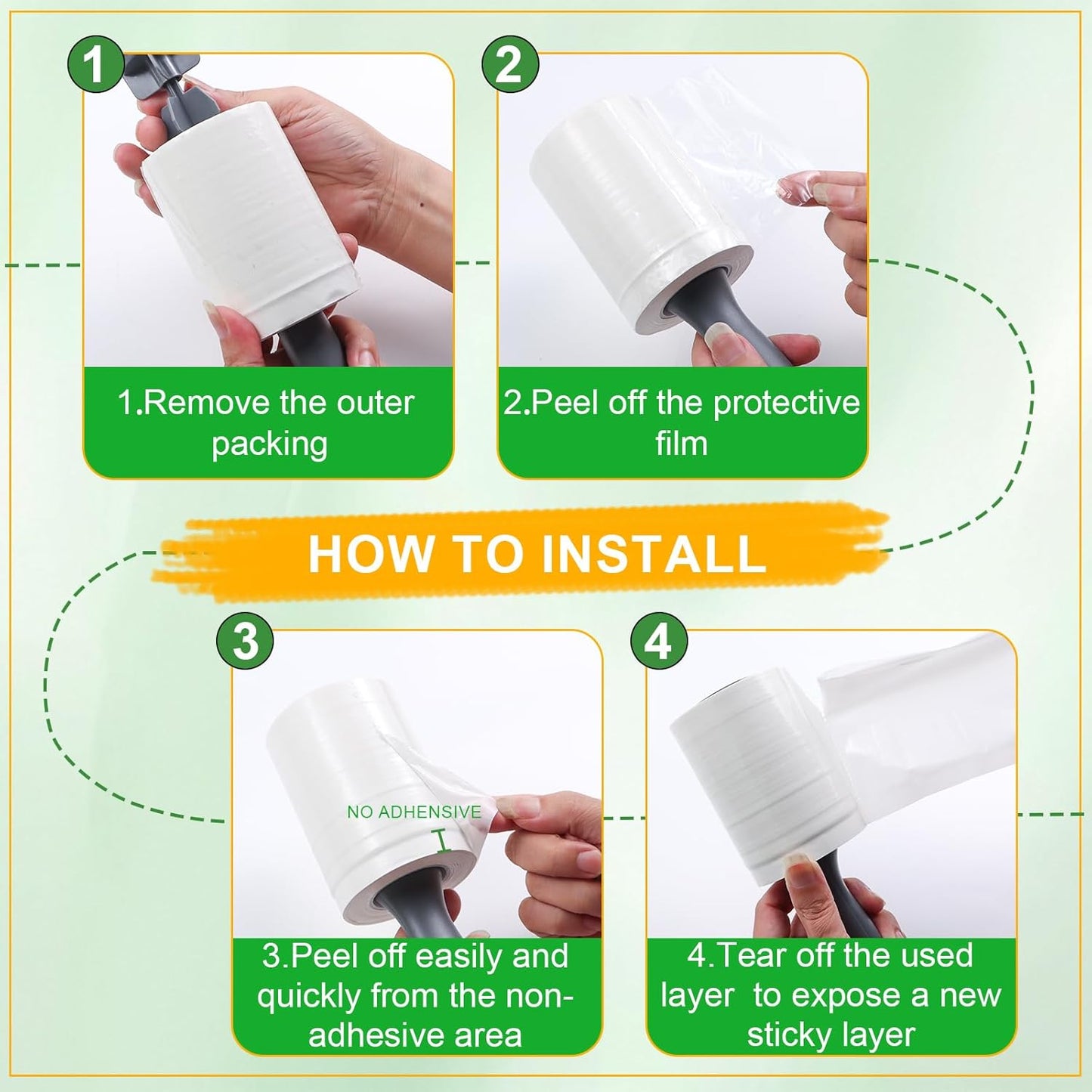 Lint Roller for Pet Hair 500 Sheets Extra Sticky Pet Hair Remover for Clothes Furniture Carpet Cleaner Cars Dogs Travel-Friendly Grip Handle Blue