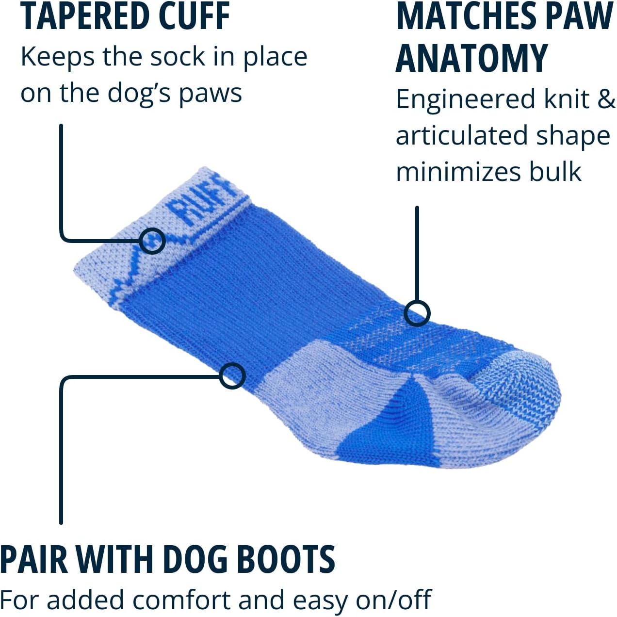 Ruffwear, Bark'n Boot Socks, Comfortable Dog Socks & Boot Liners, Earth Brown, 3.00 in/ 3.25 in