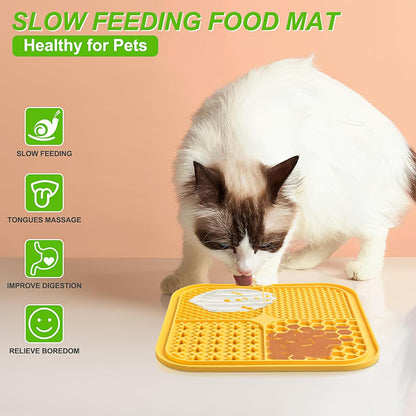 LUKITO 3PCS Lick Mat for Dogs and Cats, Licking Mat with Suction Cups for Anxiety Relief, Cat Peanut Butter Lick Pad for Boredom Reducer, Dog Enrichment Toy, Dog Lick Mat for Bathing Grooming