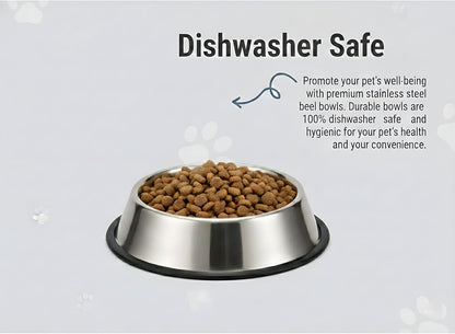 Loving Pets Stainless Steel Non-Tip Dog Bowl – Heavy Duty No Spill Dog Bowl with Removable Rubber Base – Durable, Non-Skid Stainless Steel Dog Food Bowl & Dog Water
