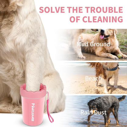 Professional 7 in 1 Dog Paw Cleaner for Dogs & Cats - Includes 1 Portable Paw Washer, 1 Bath Brush, 2 Dog Toothbrushes and 3 Absorbent Towels Note: Fits Paws up to 2 Inches Wide (Small, Blue)