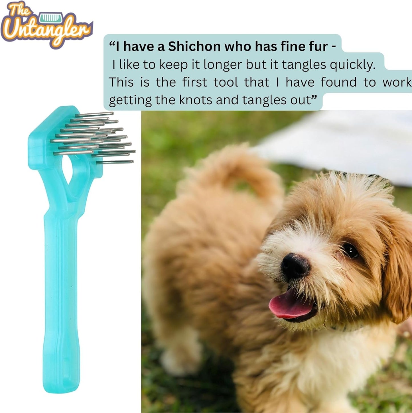 Mini-Rake V-Shaped with 1" Long Double-Row Rotating Teeth (AquaBlue)