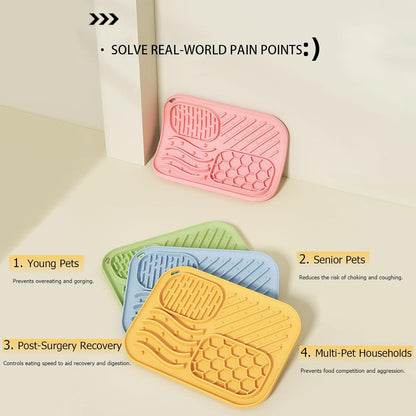 Dog Lick Mat with Suction Cups–Silicone Slow Feeder Mat for Cats & Dogs – Anxiety Relief for Bathing,Grooming,Vet Visits – Peanut Butter Licking Pad,Dishwasher Safe(2-Pack) (Green & Yellow)