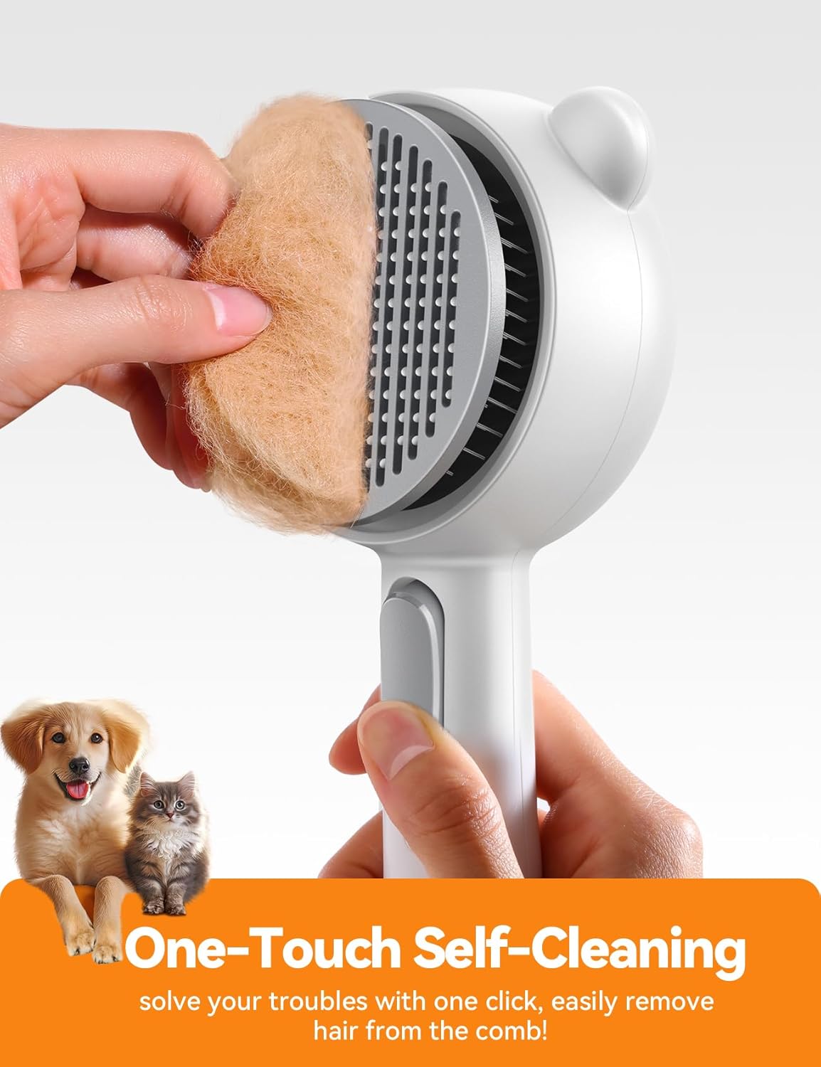 Pet Steam Brush for Dogs & Cats, Brushes for Indoor Cats with Release Button, Dual Speed Spray USB Rechargeable Grooming Supplies, Dog Brush for Shedding Suitable for All Long- and Short-haired Pets