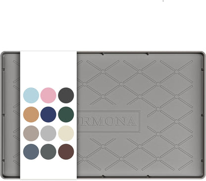 URMONA Under Sink Mat for Kitchen Waterproof, 34" x 22" Silicone Under Sink Mat for Shelf Liner Organizer, Cabinet Sink Protector Under Sink Liner for Bottom Kitchen, Bathroom(Light Grey)