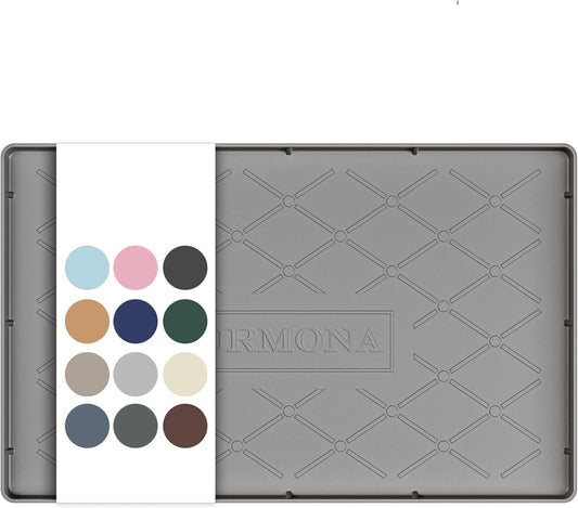 URMONA Under Sink Mat for Kitchen Waterproof, 34" x 22" Silicone Under Sink Mat for Shelf Liner Organizer, Cabinet Sink Protector Under Sink Liner for Bottom Kitchen, Bathroom(Light Grey)