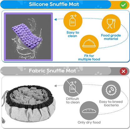 Small Silicone Snuffle Mat for Small Dogs Puppy Cat Slow Down Eating,Slow Feeder Lick Mat for Dry Wet Food for Pet Training Smell,Encourages Natural Foraging Skill,Relieving Stress