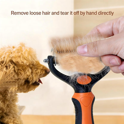 Self-Cleaning Slicker Brush for Dogs & Cats | Gently Removes Loose Undercoat, Mats & Tangles | Effective Pet Grooming Tool for Long & Short Haired Breeds