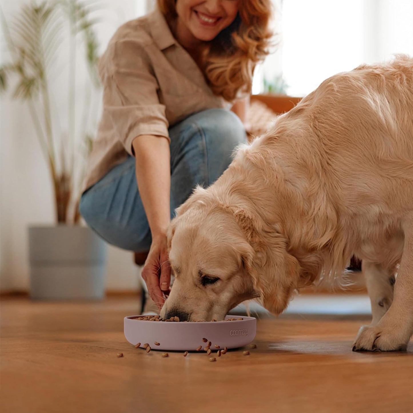 Coomazy Large Silicone Slow Feeder Dog Bowls, Interactive Puzzle Toy for Pets Food Training, Keeps Dogs Busy, Prevents Puppy Overeating (Dark Green, Large: 3.2Cup)