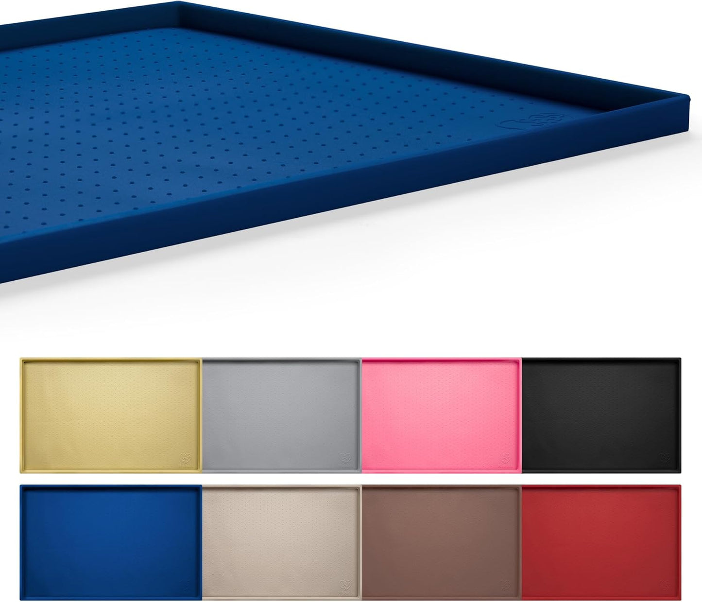 Hubulk Dog Feeding Mat,100% Waterproof Food Grade Silicone Pet Food and Water Bowl Placemat,Dishwasher, High Raised Edge to Prevent Spills,Nonslip Tray to Stop Messes on Floor (19"x12"x0.5", Grey)