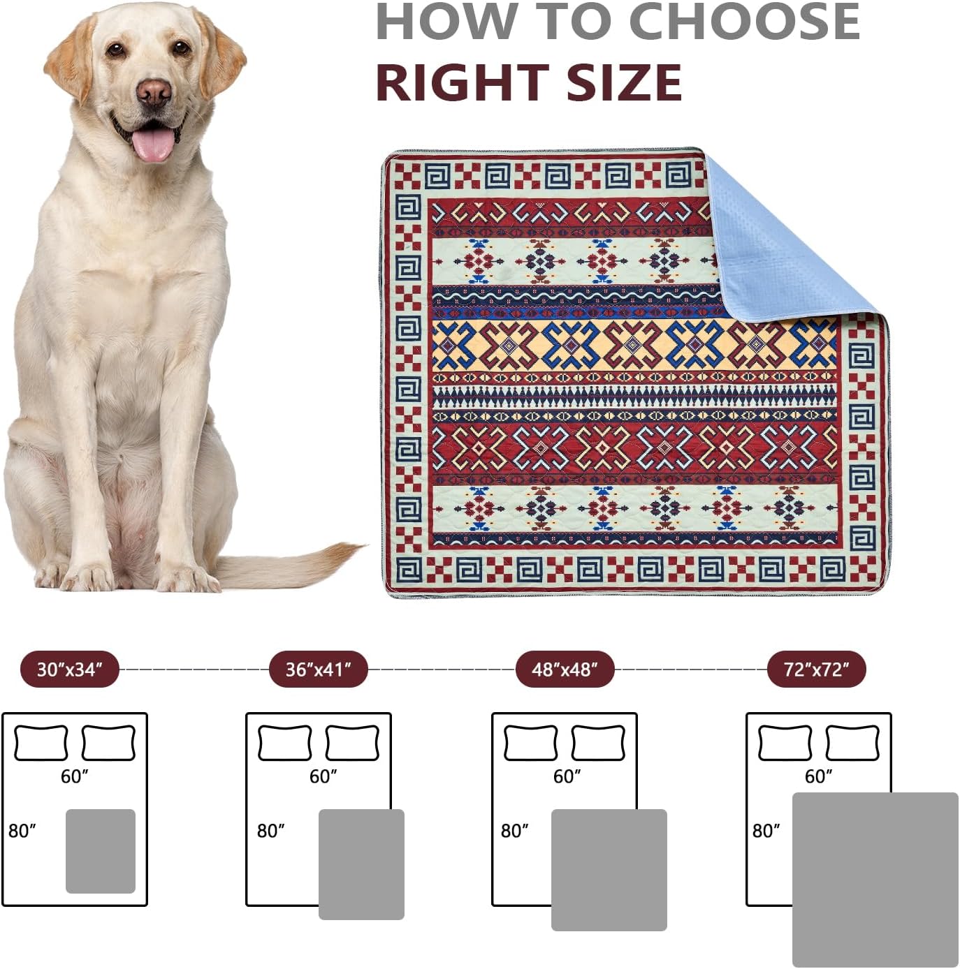 Qeils Washable Pee Pads, Reusable Puppy Pads Super Absorbent Leakproof Dog Training Pads, Non-Slip Wee Wee Pads for Crate, Floor, Potty Pads Feeding Mat Dog Pee 2 Pack 18"x30"