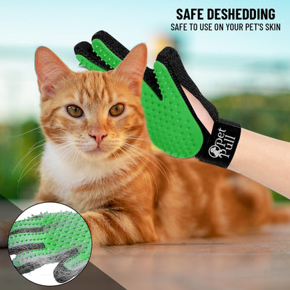 Pet Grooming Gloves with 259 Silicone Tips - Pet Hair Removal Tool Gentle Shedding Dog Washing Gloves - Deshedding Brush Hair Remover Mitts for Dogs & Cats for Long and Short Hair (Green)