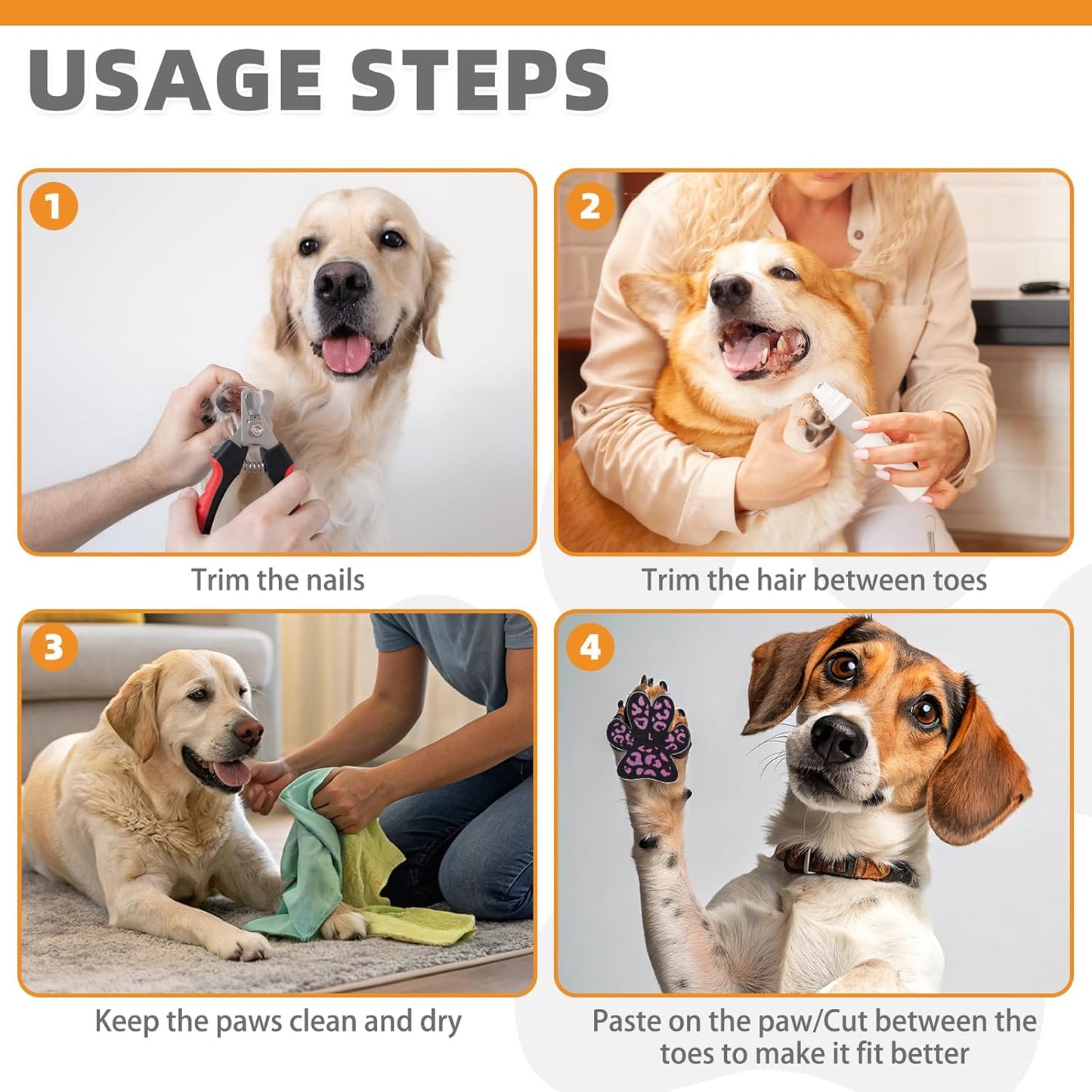 KOOLTAIL Dog Paw Protector Pads for Hot Pavement, Anti-Slip Grips Traction for Senior Dogs on Hardwood Floors,36 pcs Dog Feet Stickers with Stronger Adhesive, Pet Shoes Booties Socks Replacement,XL