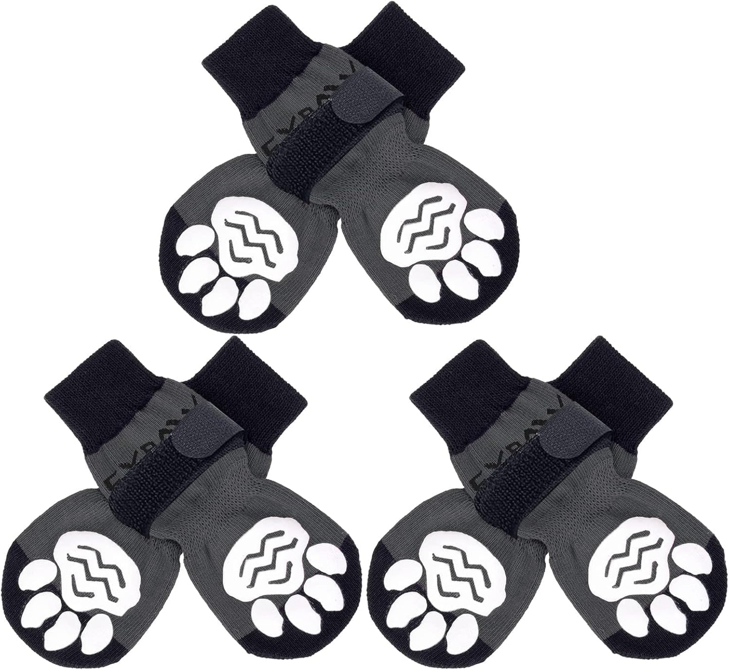 EXPAWLORER 6Pcs Anti-Slip Dog Socks to Prevent Licking Paws,Dog Shoes for Hot Pavement,Dog Booties Traction Control on Hardwood Floor,Boots & Paw Protectors, for Puppy Small Medium Large Senior Dogs