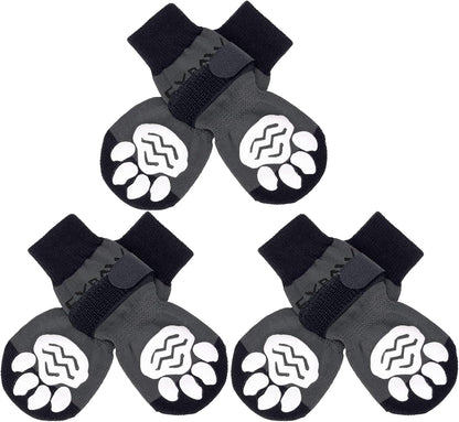 EXPAWLORER 6Pcs Anti-Slip Dog Socks to Prevent Licking Paws,Dog Shoes for Hot Pavement,Dog Booties Traction Control on Hardwood Floor,Boots & Paw Protectors, for Puppy Small Medium Large Senior Dogs