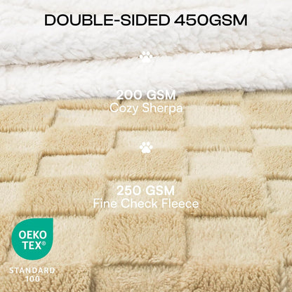Luciphia Waterproof Dog Blanket, Leakproof Small Pet Blanket for Couch Sofa Bed Furniture Cover Protector, Washable Soft Sherpa Fleece with 3D Jacquard, Cozy Calming Reversible, Gray White, 40"x28"