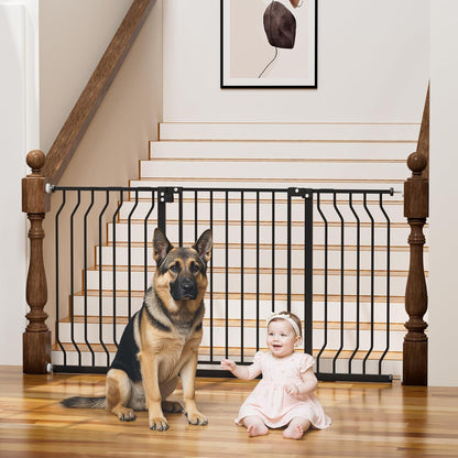 29-43" Baby Gate for Stairs, Baby Safety Essentials, Auto Close Gate for Doorways, Easy Install Pressure Mounted Dog Gate Indoor, Pet Gates for Dogs, White