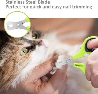 Pet Nail Clippers, Update Version Cat & Kitten Claw Nail Clippers for Trimming, Professional Pet Nail Clippers Best for a Cat, Puppy,Rabbit, Kitten & Small Dog,Sharp & Safe (Pink)