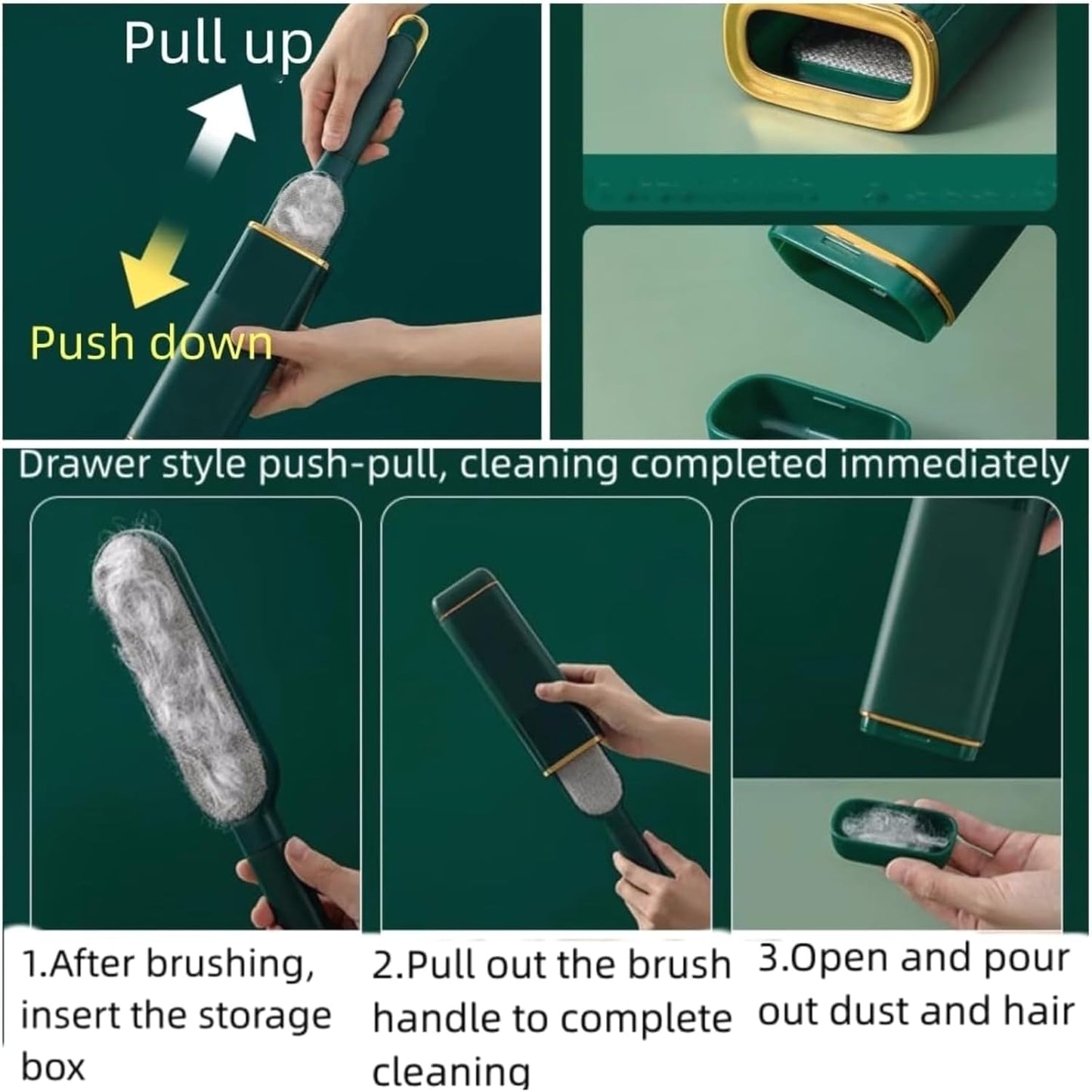 Double-Sided Self-Cleaning Lint Brush for Pet Hair on Furniture & Car Seats - Large Pink