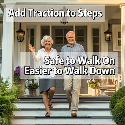 Aucuda Stair Treads Outdoor for Elders and Dogs on Wooden Steps, 30" x 8.5" (2pcs )Non Slip Stair Runner Rug Heat Insulation Rubber Backing, Gray Floral Staircase Mat Carpet for Indoor Grip Farmhouse.