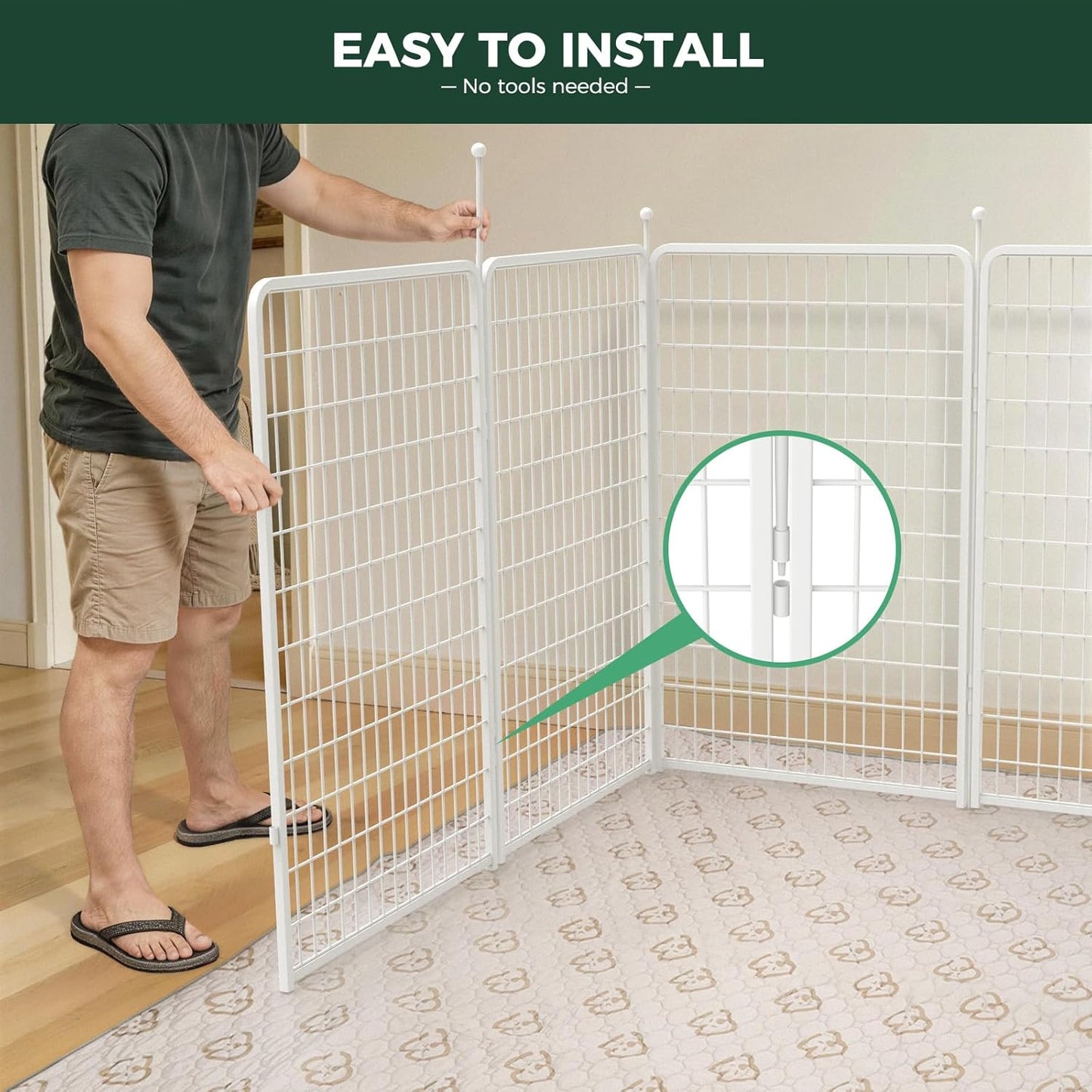 FXW Rollick Unleashed Dog Playpen for Indoor, Yard, RV Camping, 24 inch 8 Panels for Small and Puppy Dogs, Black│Patented