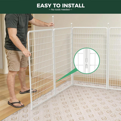 FXW Rollick Unleashed Dog Playpen for Indoor, Yard, RV Camping, 24 inch 8 Panels for Small and Puppy Dogs, Black│Patented