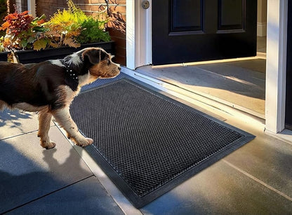 Muddy Mat® Meshy Mat™ Door Mat Heavy-Duty Quick-Dry Floor Mat, Sand & Dirt Trapper for Indoor & Outdoor, Ideal for Entrance, Mudrooms,Patios & Garages,Low-Profile,Non-Slip,Washable– Black 17"x30"x0.4"