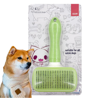 Self-Cleaning Slicker Brush, Dog Cat Bunny Pet Grooming Shedding Brush, Easy to Remove Loose Undercoat, Pet Massaging Tool Suitable for Pets with Long or Short Hair (Black)
