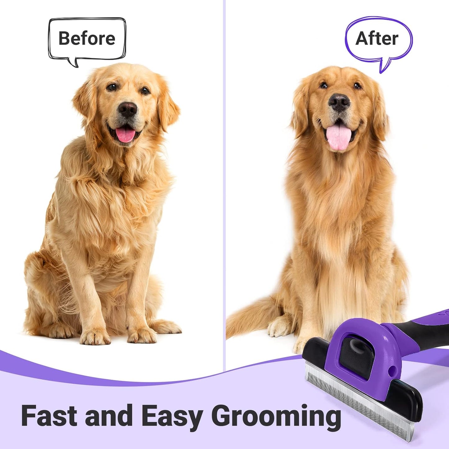 MIU COLOR Pet Grooming Brush, Deshedding Tool for Dogs & Cats, Effectively Reduces Shedding by up to 95% for Short Medium and Long Pet Hair