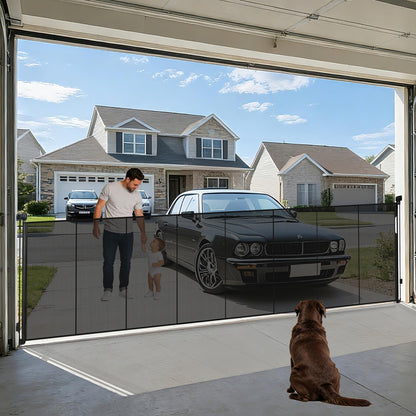 240'' Extra Wide Retractable Baby Gates for Large Opening, 42" Tall Retractable Dog Pet Gate with Support Rods, Long Mesh Screen Child Safety Gate for Garage Doorways Deck Stairs Yard Outdoor Indoor
