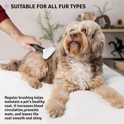 Poodle Pet Slicker Brush - For Dogs, Cats, Rabbits - Matted/Loose Fur, Knots - Suitable for Doodle/Goldendoodle Grooming and Shredding Short/Long Hair