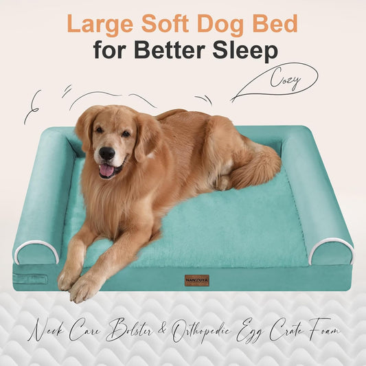 Large Dog Bed Orthopedic Washable: Beds Bolster XL Bed Large Big Dogs Memory Foam Couch Sofa Waterproof with Removable Cover
