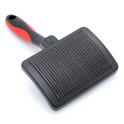 Jeffers Pet Dual Level Pin Universal Slicker Brush for Dogs, Cats & Small Pets - Curved Grooming Brush with Long & Short Pins for Shedding, Detangling, Finishing - Remove Mats & Dead Coat - Large