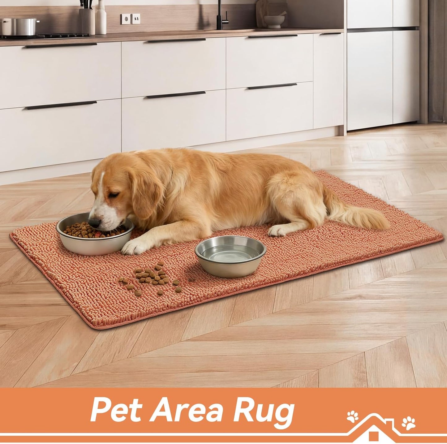 Bcoimo Super Absorbent Dog Door Mat, 30"*20" Anti Slip Mat for Muddy Paws, Pet Rugs for Dirty Paws Washable that Absorbs Moisture and Dirt, for Dog Cage and Pet Resting Carpet