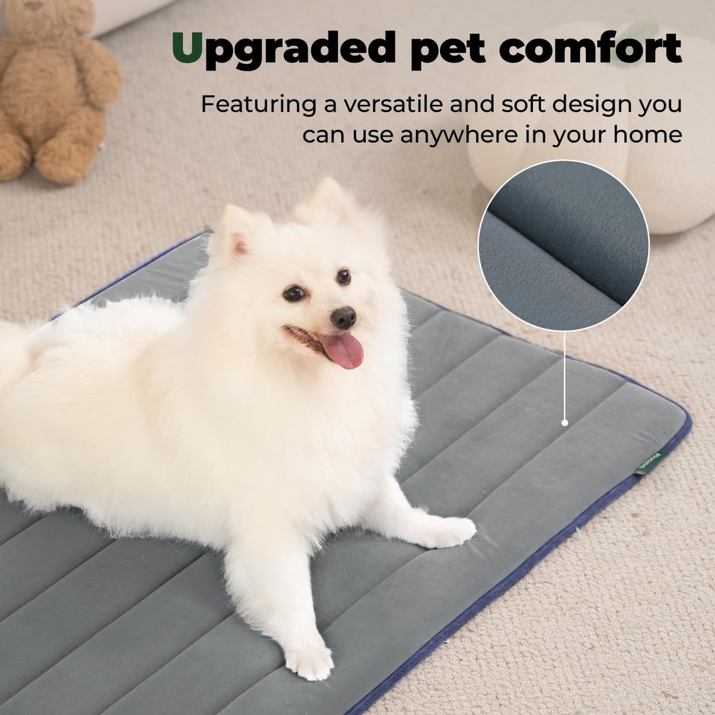 BALANCE Dog Crate Pad, Dog Foam Crate Mat Kennel Pad, Washable Water-Resistant Pet Bed Flat Dogs Cage Mat for Small Dogs