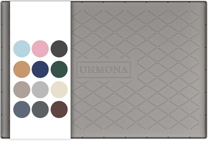 URMONA Under Sink Mat for Kitchen Waterproof, 34" x 22" Silicone Under Sink Mat for Shelf Liner Organizer, Cabinet Sink Protector Under Sink Liner for Bottom Kitchen, Bathroom(Light Grey)